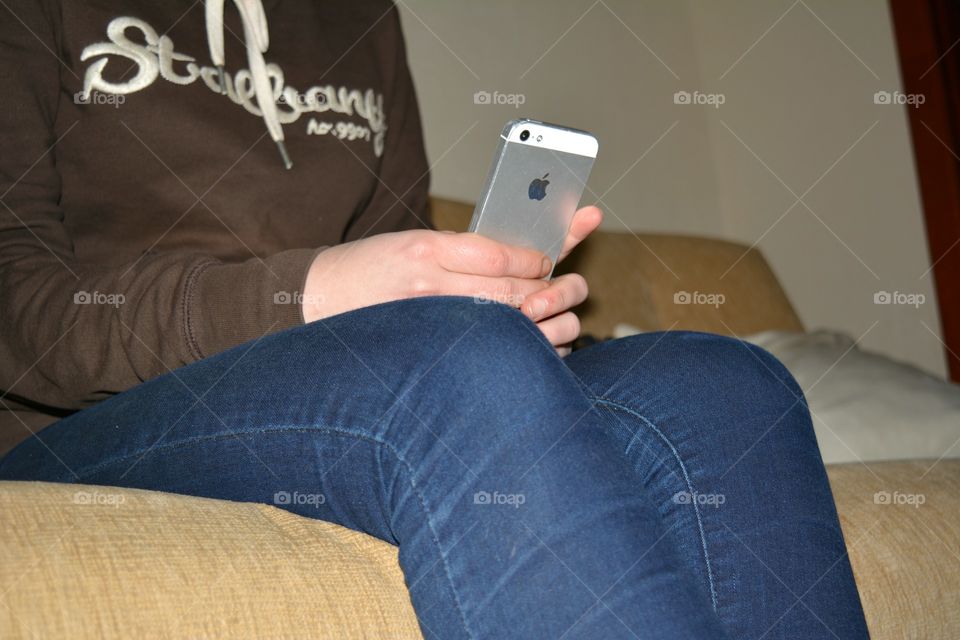 Indoors, People, Woman, Sofa, Technology