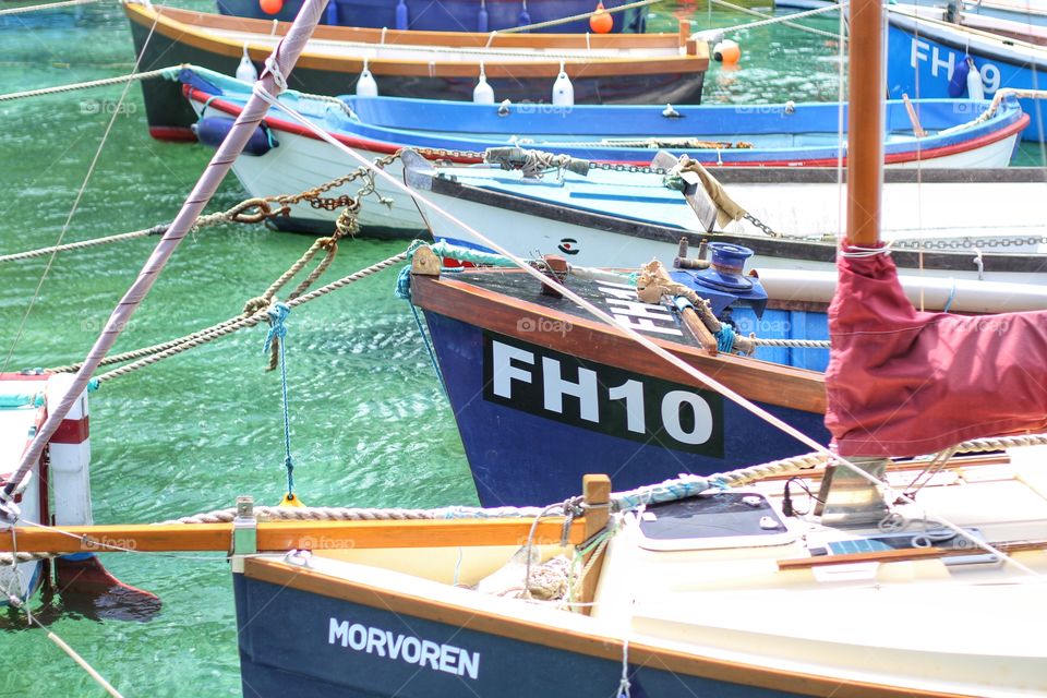 Fishing Boats. Fishing boats moored in a Cornish harbour.