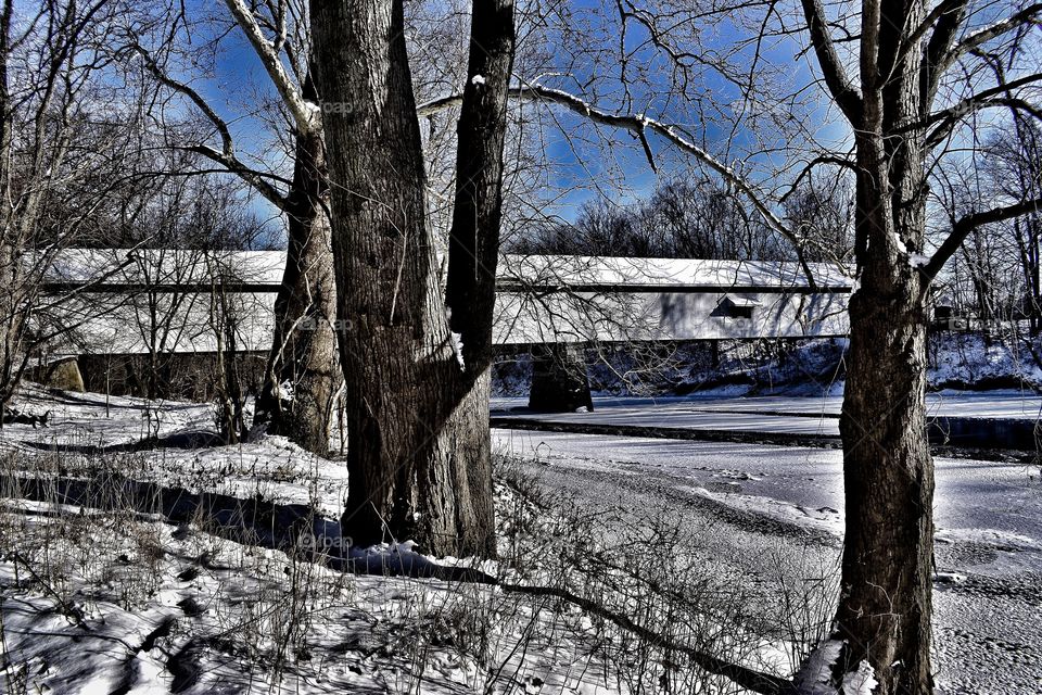 Snow day at the Covered Bridge 