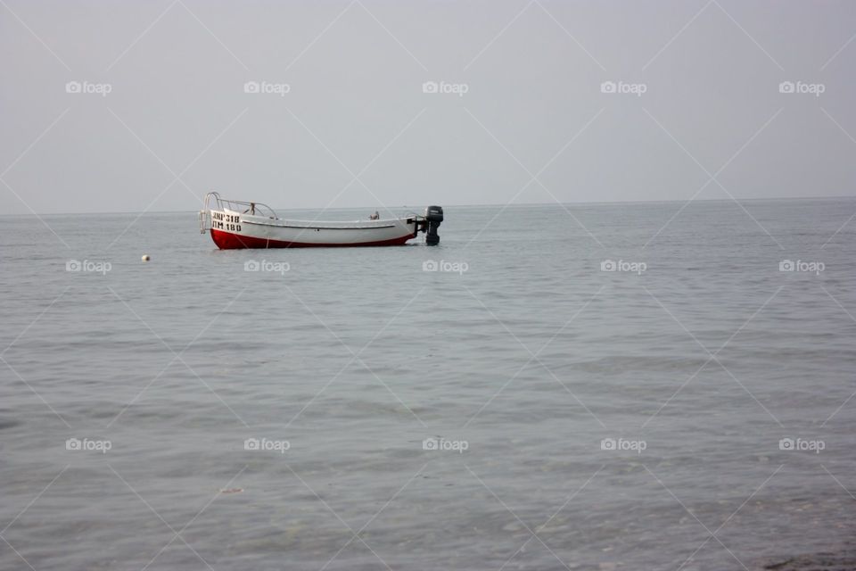 Boat in the open sea 