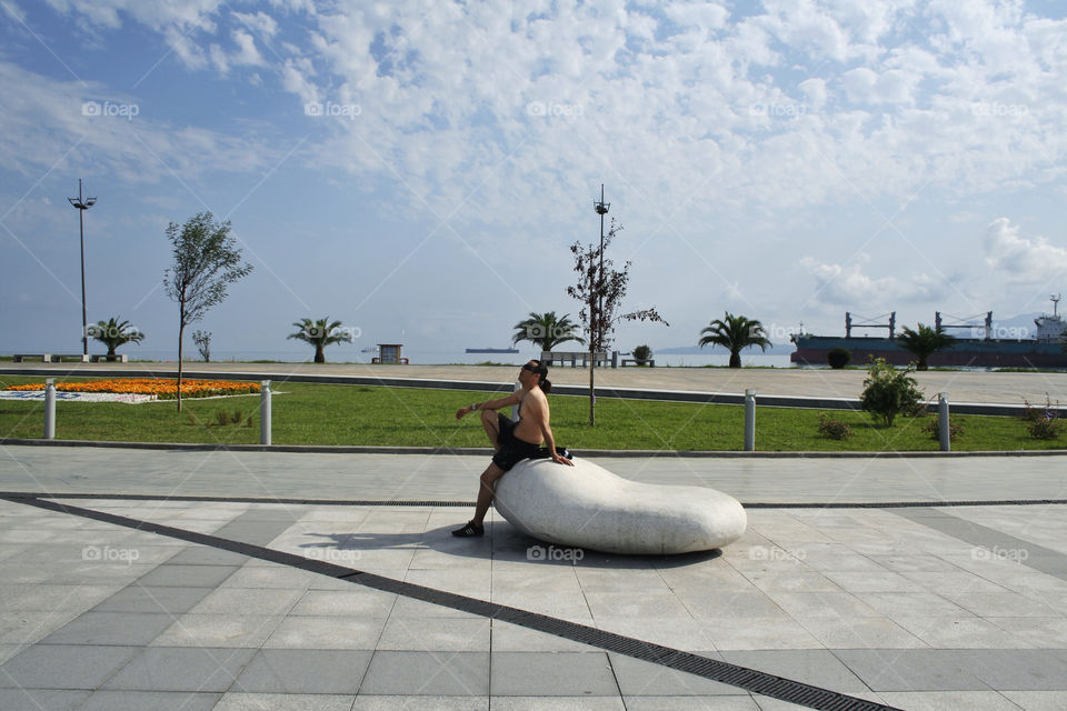 georgia beach sky man by nader_esk