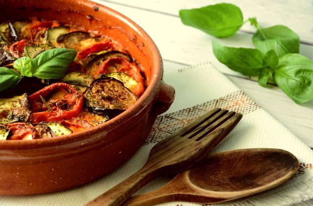 Closeup ratatouille casserole