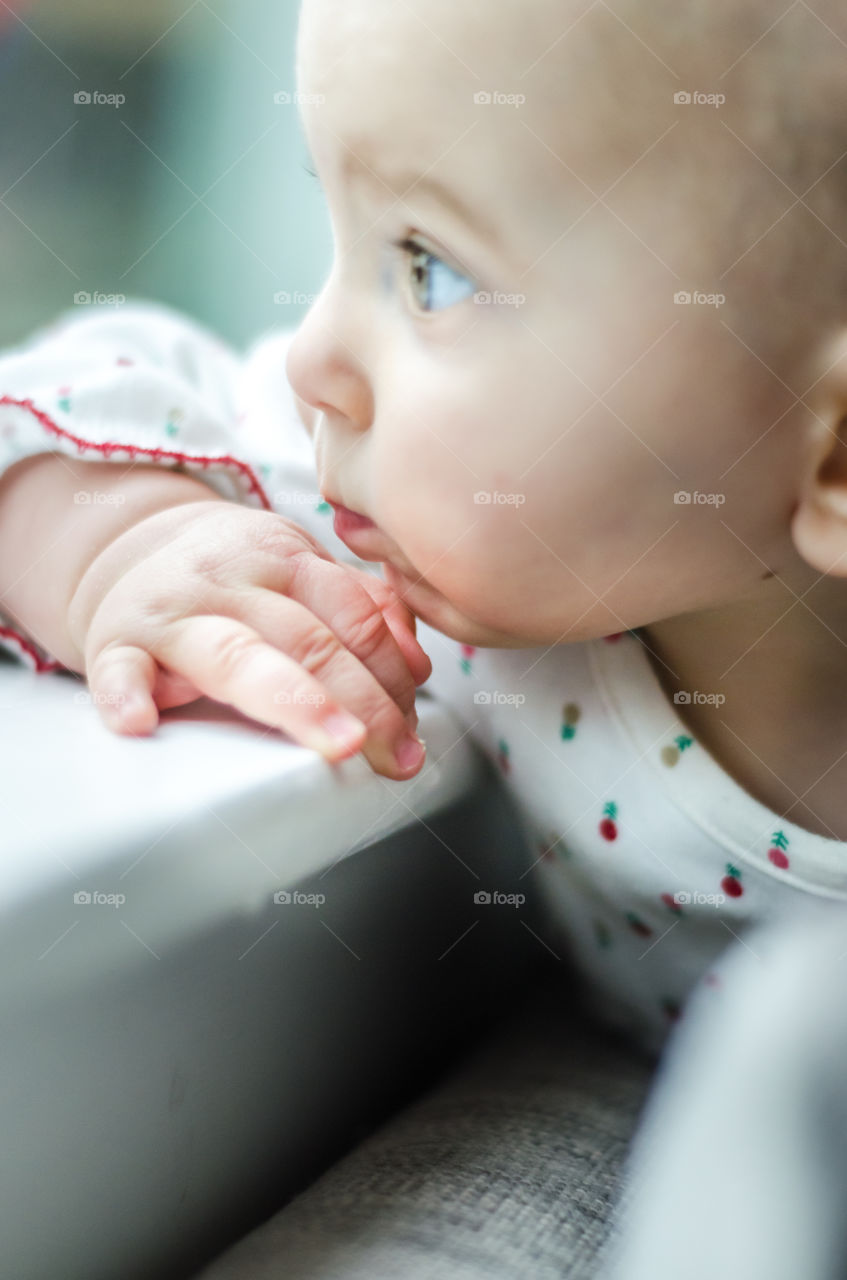 Close-up of baby girl's face