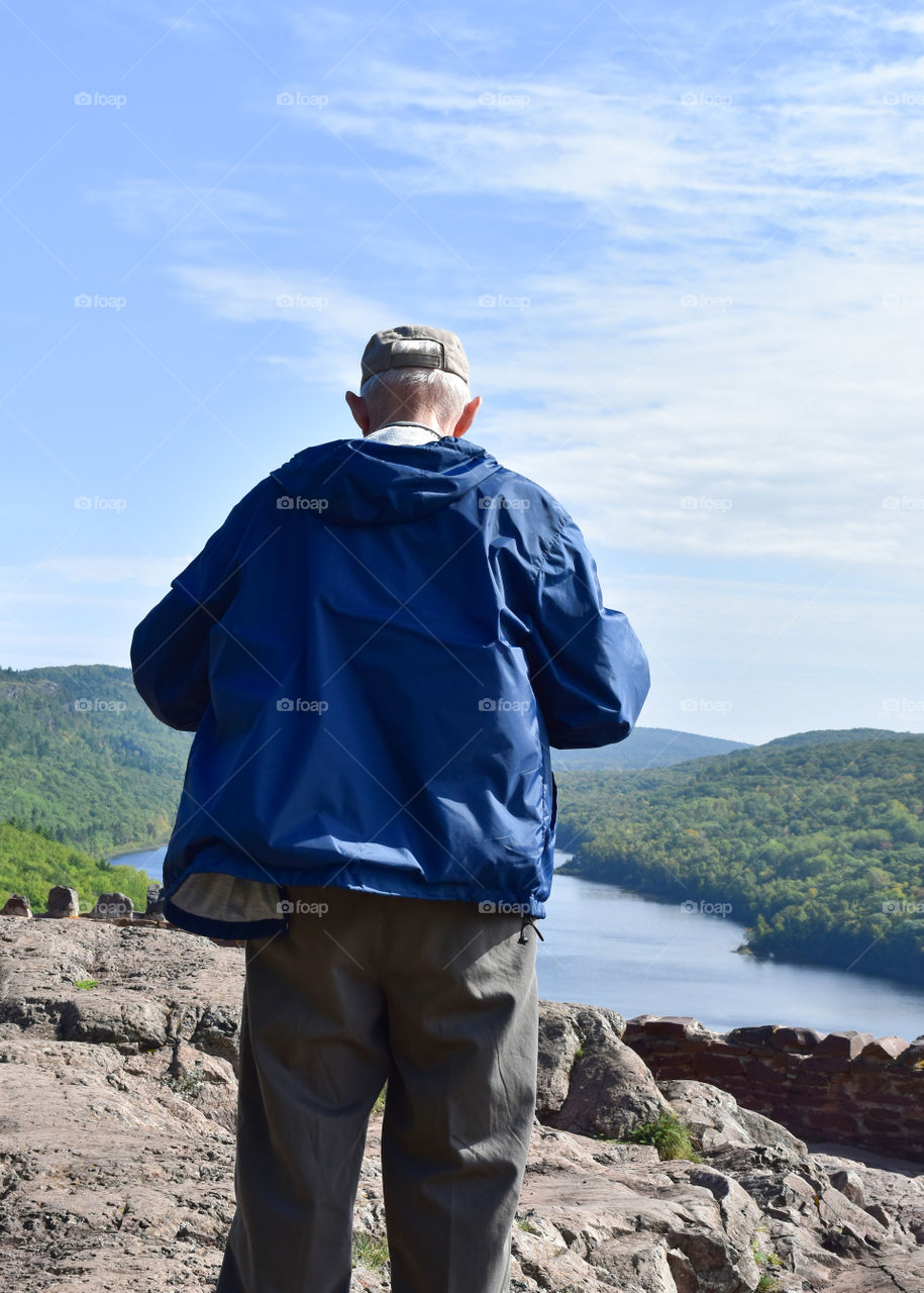 Man looking at scenic view