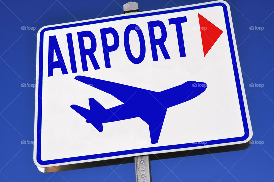 Airport direction sign.