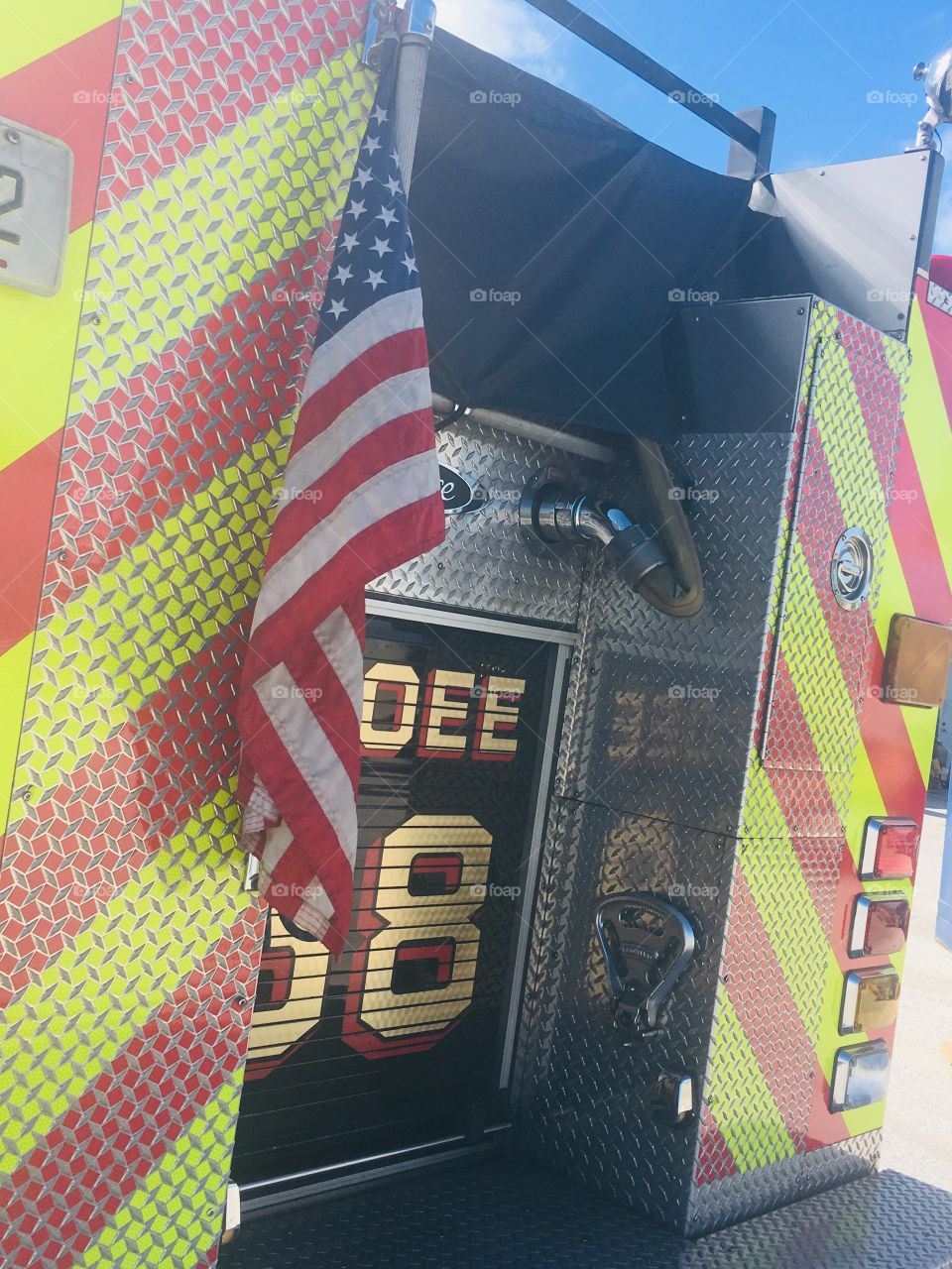 American flag on a fire engine 🚒 🇺🇸