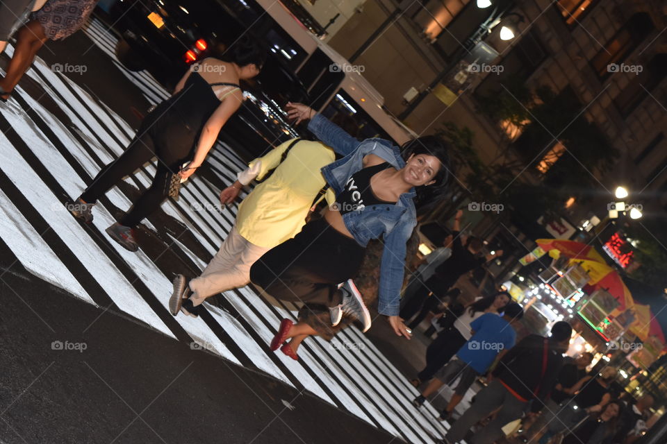 Jumping the streets of Times Square 