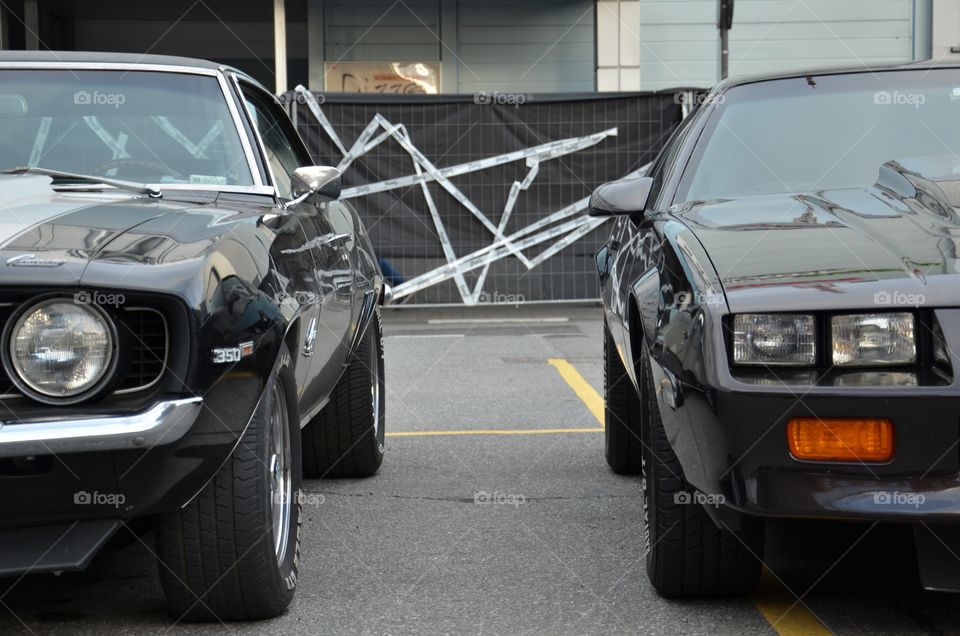 Two generations of cars