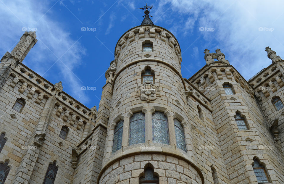 Episcopal Palace built by Antoni Gaudí in the city of Astorga, León, Spain.