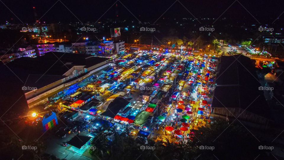 aerial night in thailand