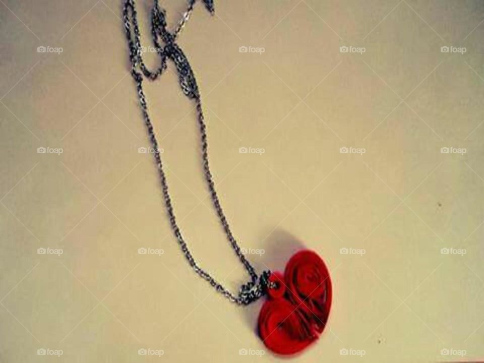 quilled heart necklace