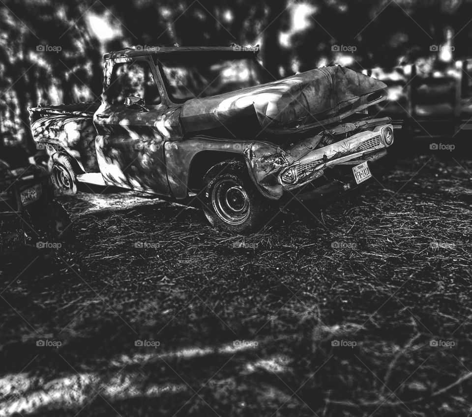 wrecked truck