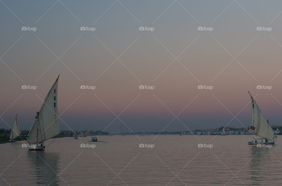 Sailing boat at sea