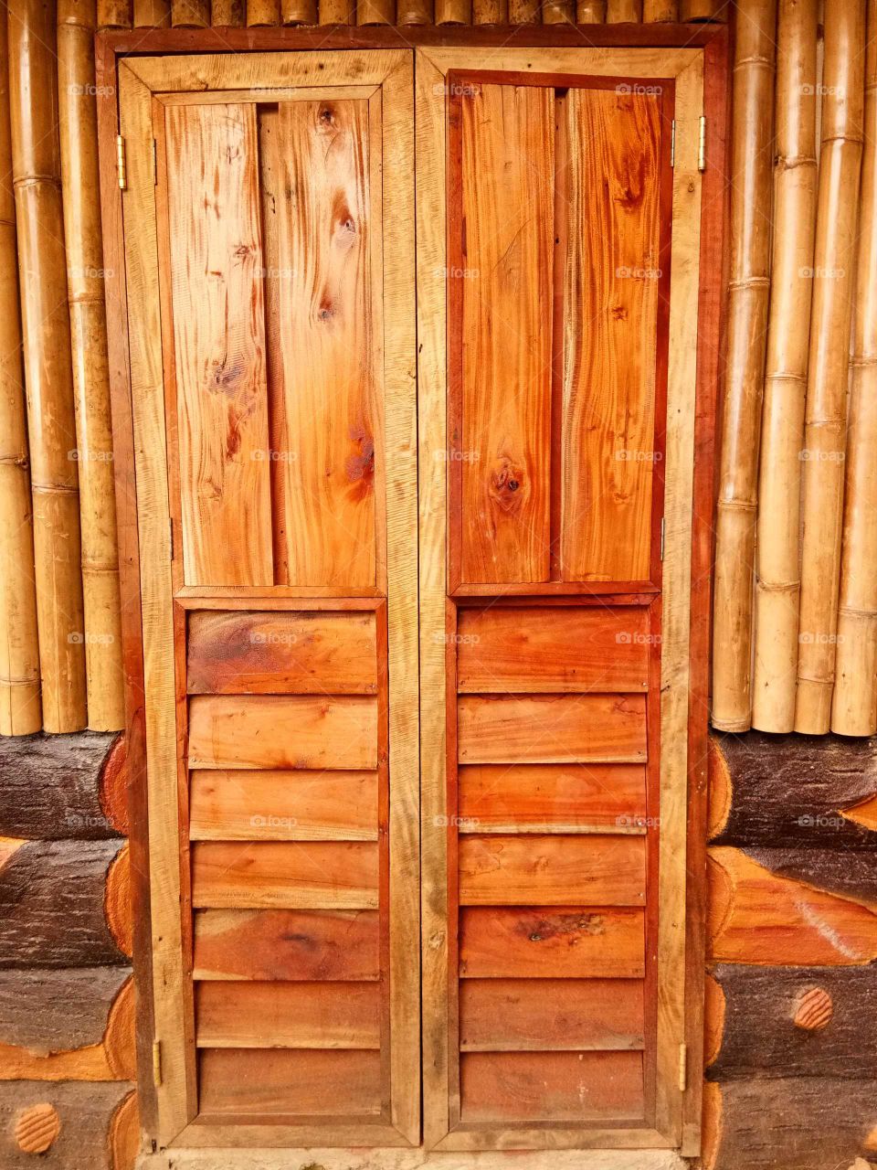 a wooden door