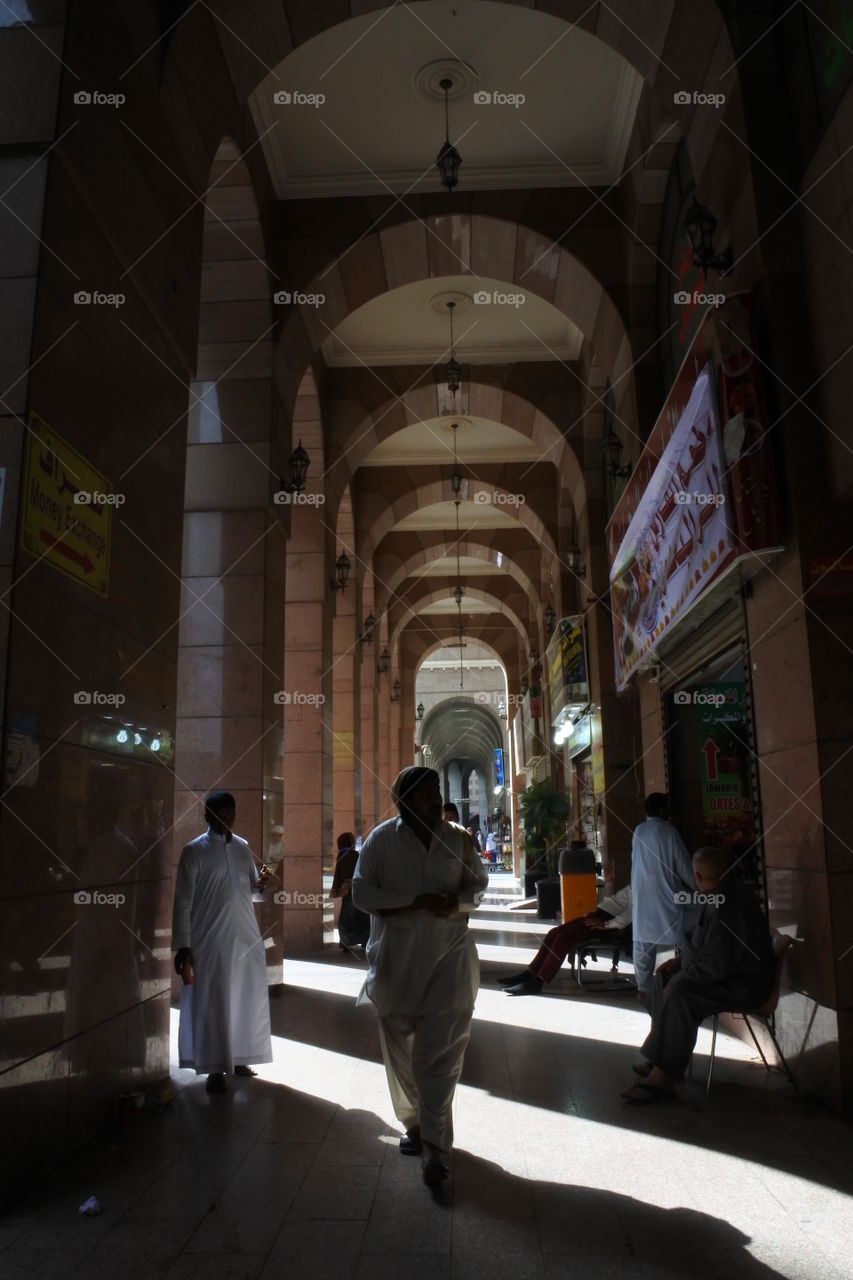 store in medinah with shadow and light
