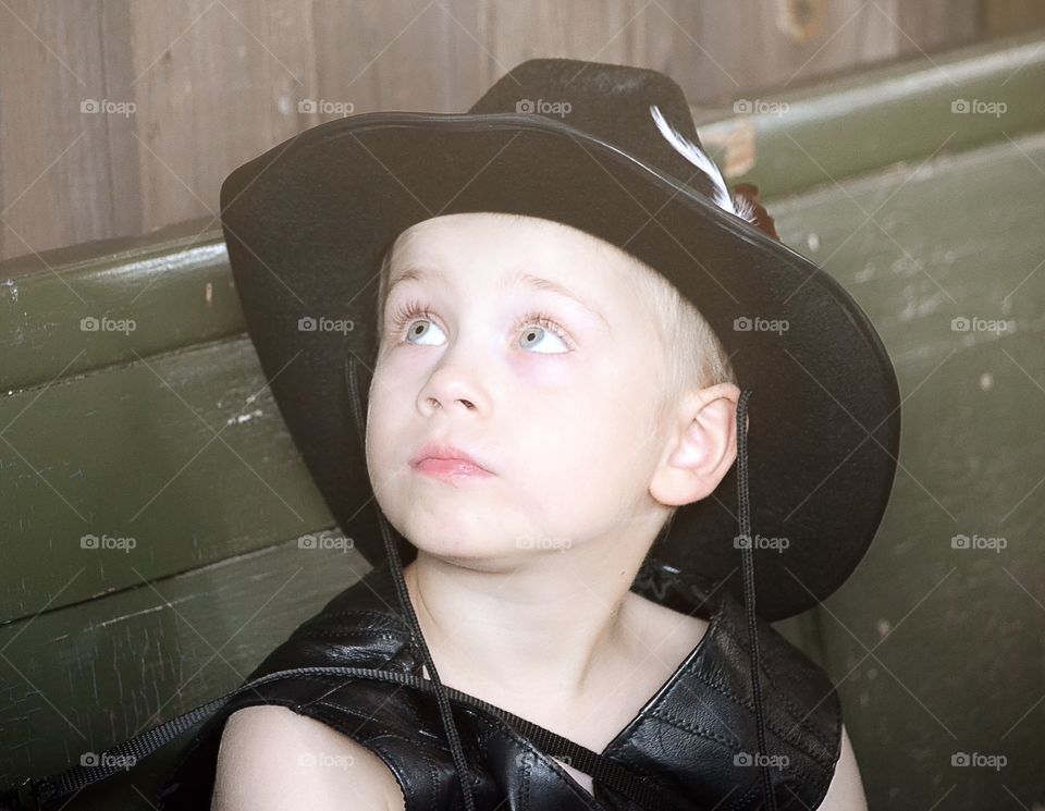 Cute boy. A boy with cowboy hat