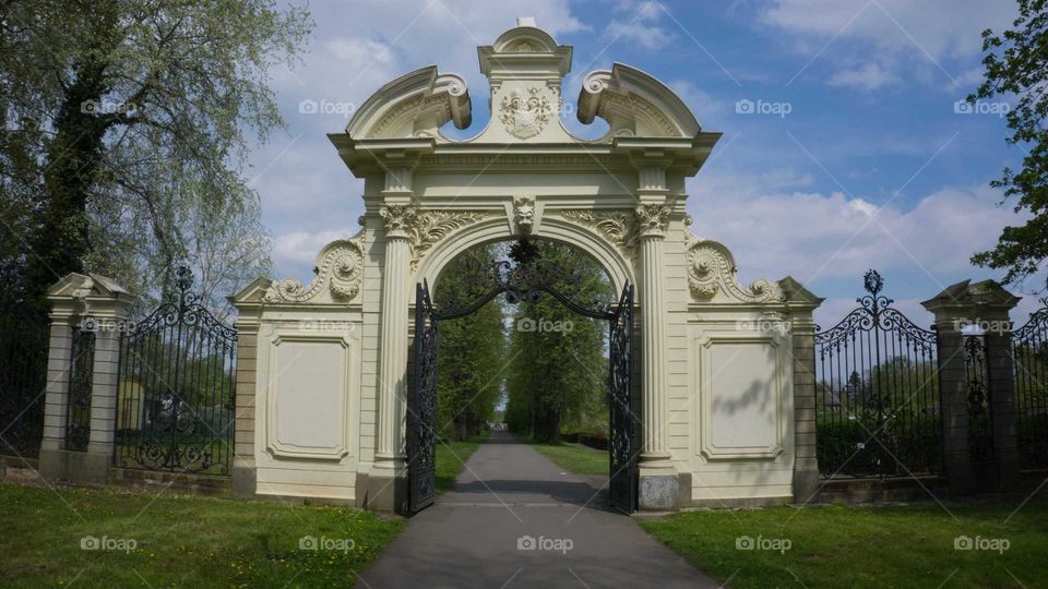 old entrance to a park in Leipzig, Germany.