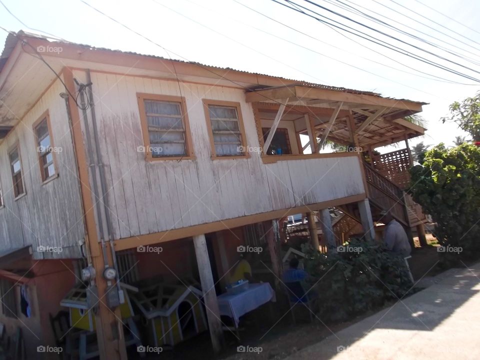 Picture from moving car traveling in Roatan Honduras  