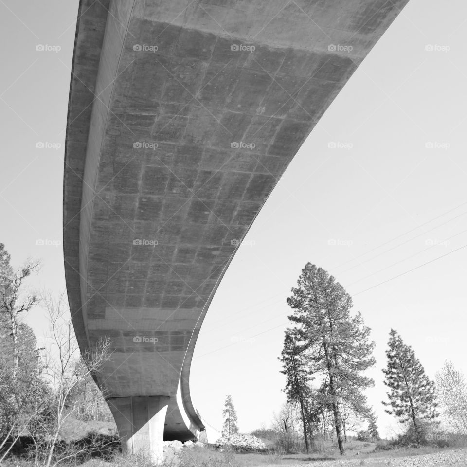 Looking up under the bridge