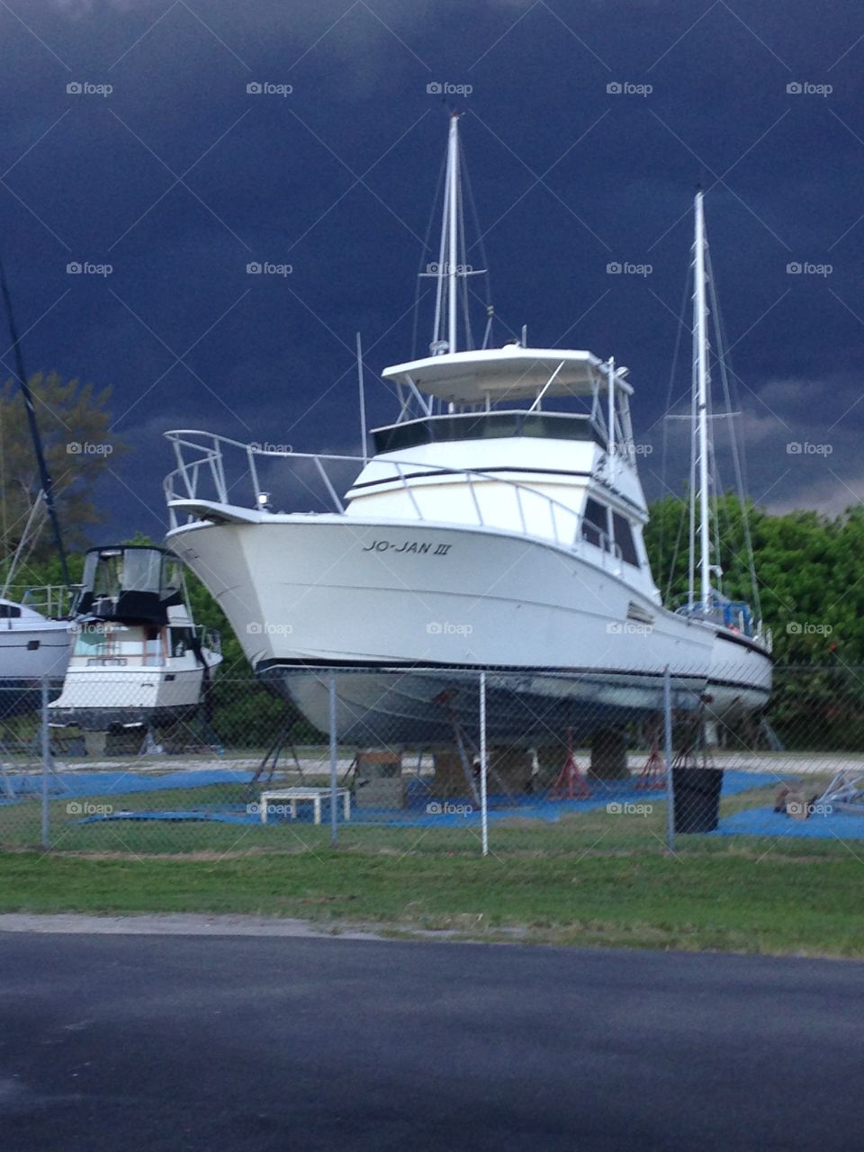 Boat storm. Waiting for the storm at the marina
