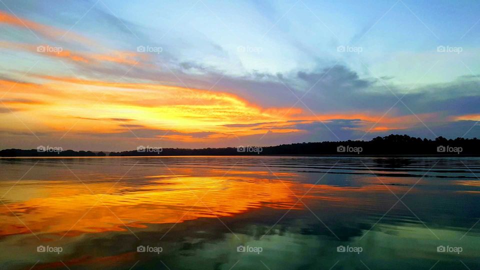 sunset on the lake