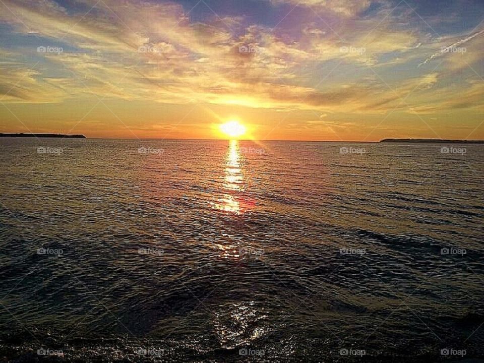 Sunset Lake Michigan