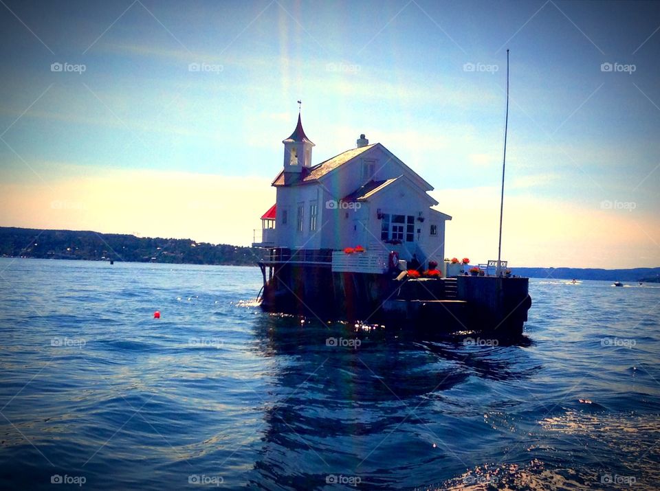 Norway Oslo old lighthouse. Vacation in Oslo norway 