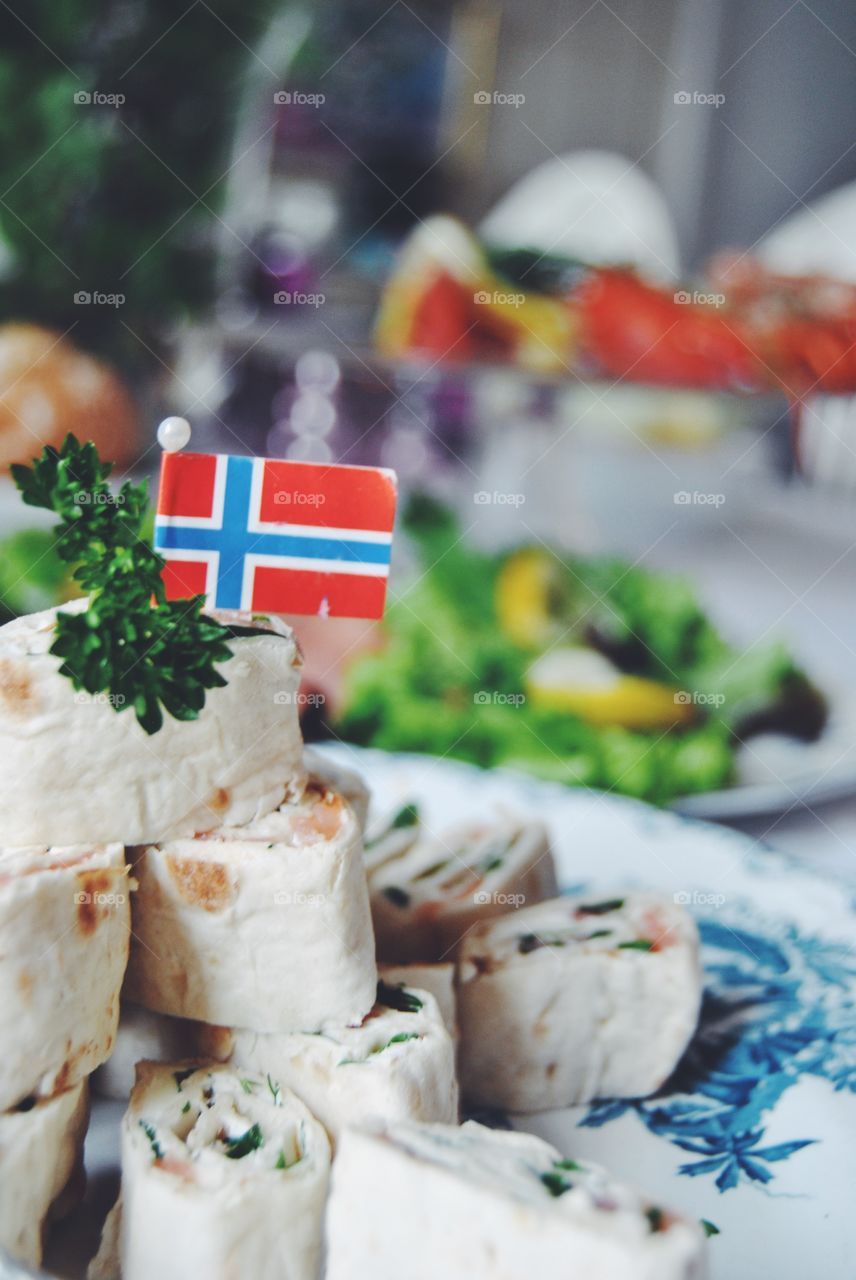 Merethe. Traditional Norwegian food at 17 of may, the national day of Norway