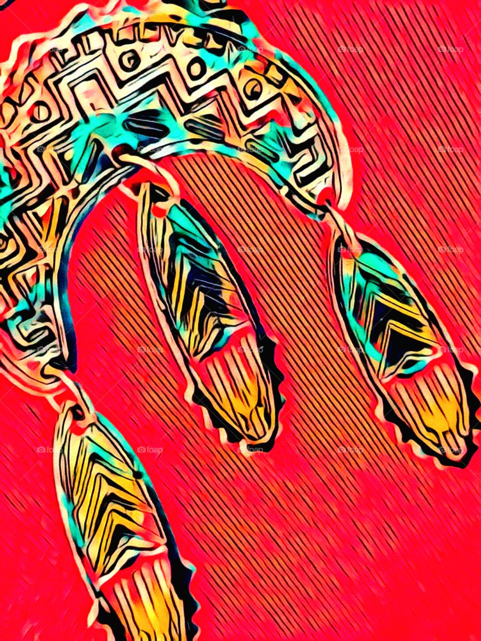 pop art - amulet on red