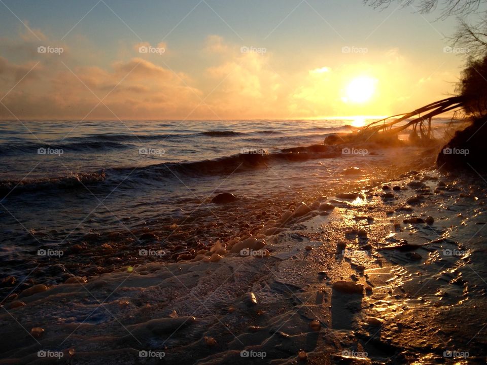 Frozen beach at the Baltic Sea coast 