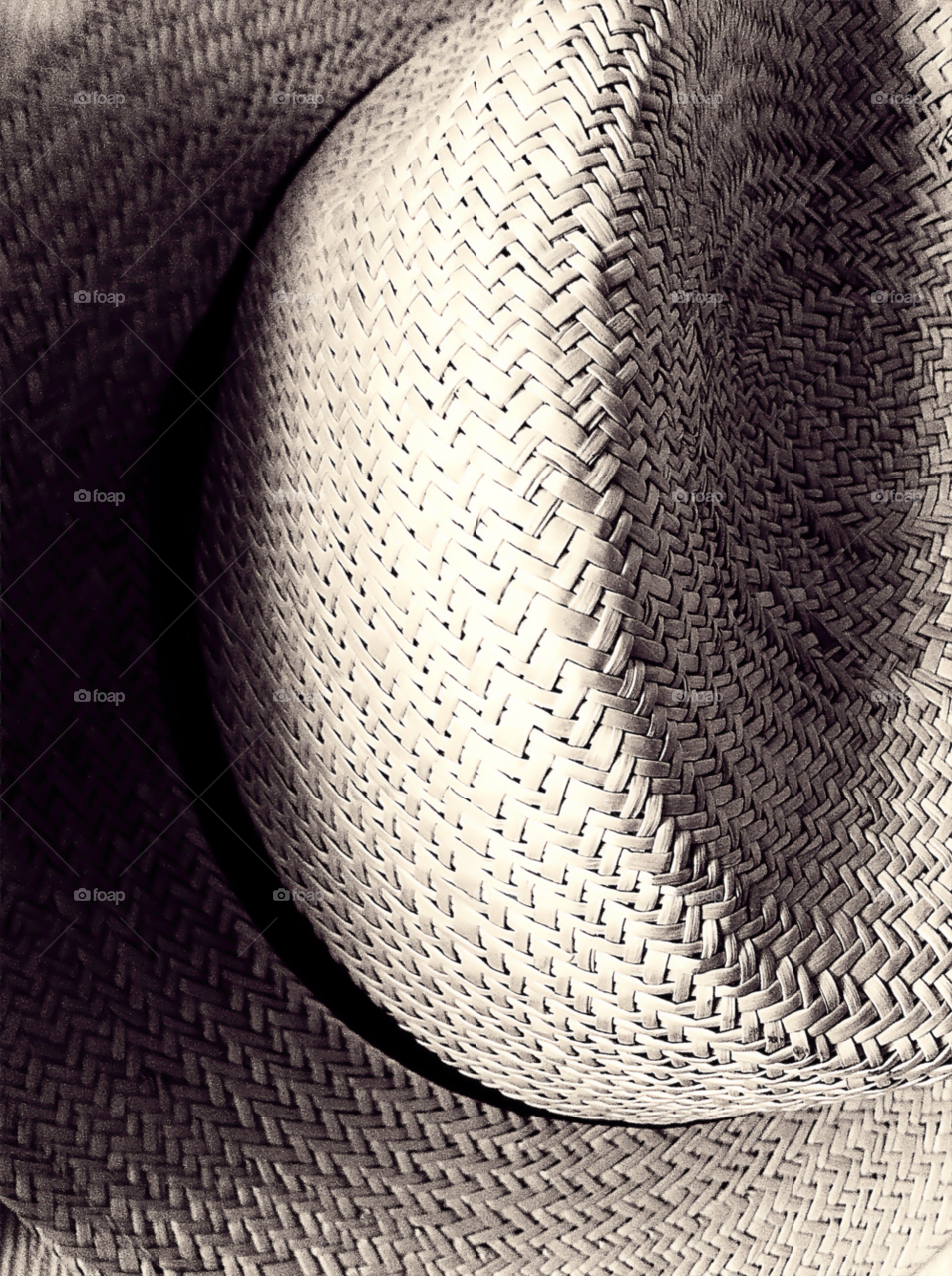 summer hat black and white wicker by judgefunkymunky