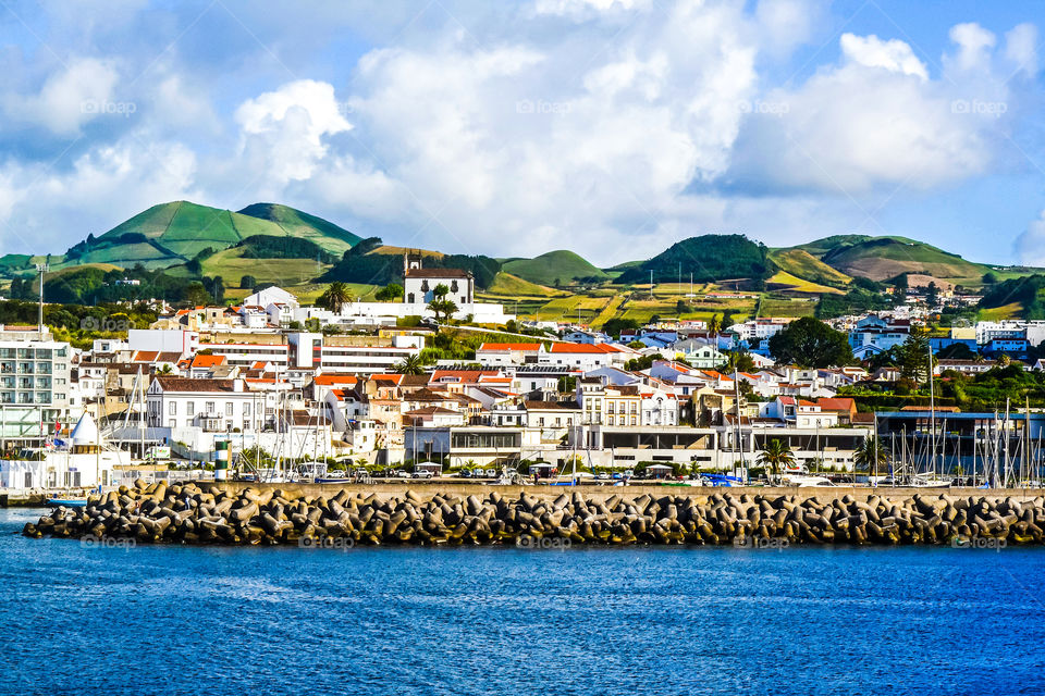 The amazing view of my first ever port of call during one of the many deployments to Africa.  This is the beautiful Port of Ponta Delgada that is situated on the Sao Miguel island in the Azores in the Atlantic ocean off the coast of Portugal
