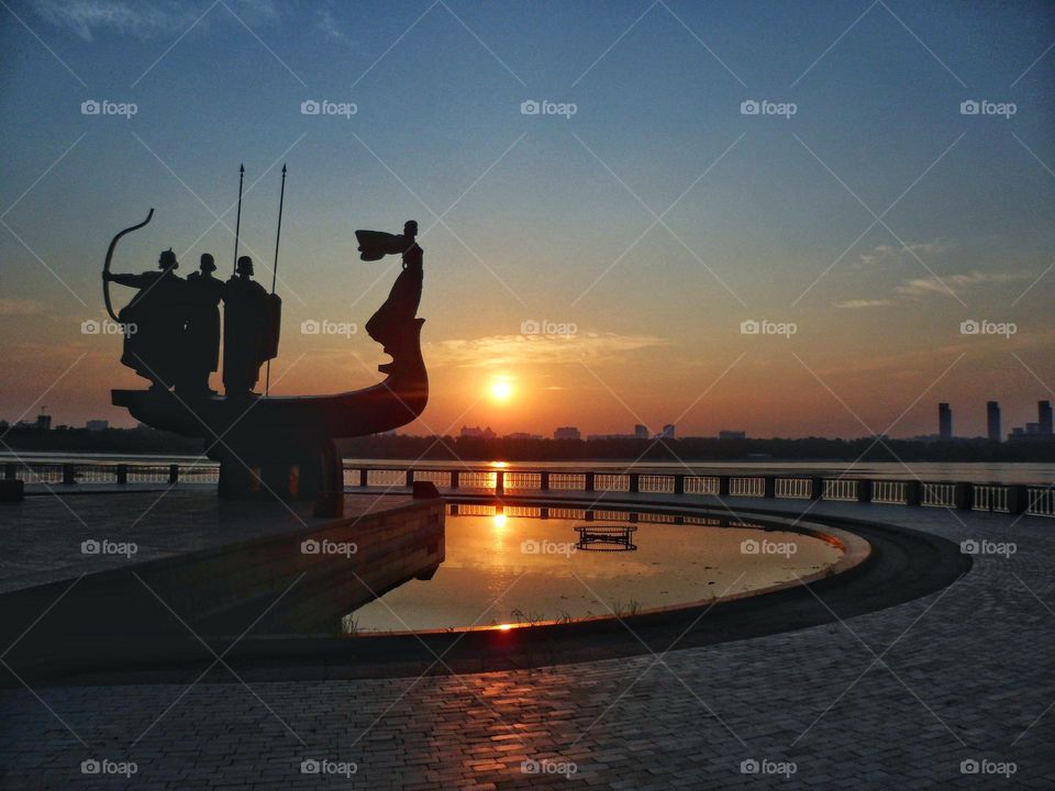 the Dnieper river in the city of Kyiv