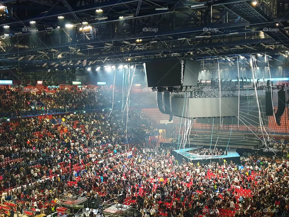 Backstreet Boys concert in Italy in 2019 with DNA World Tour. The Mediolanum Forum Assago in Milan.