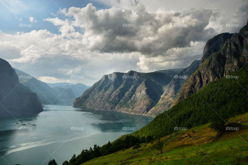 Mountain reflecting on water