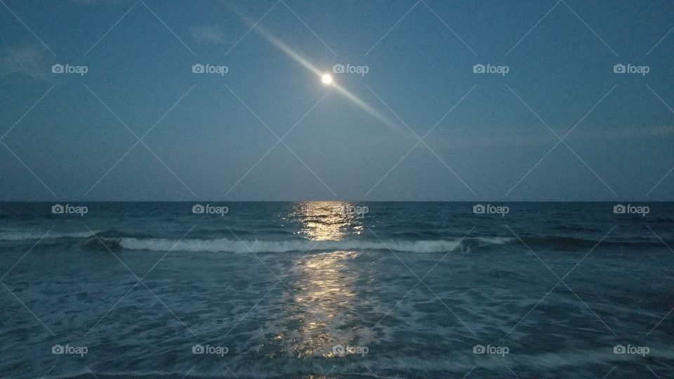 Moonlit beach