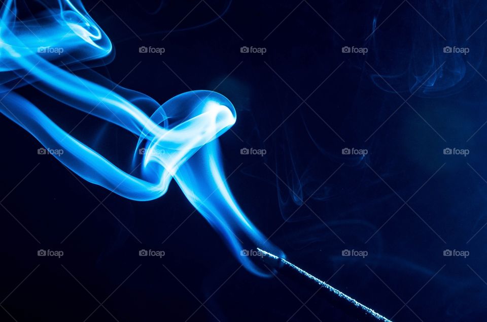 Smoke with blue light filter shot with 35mm