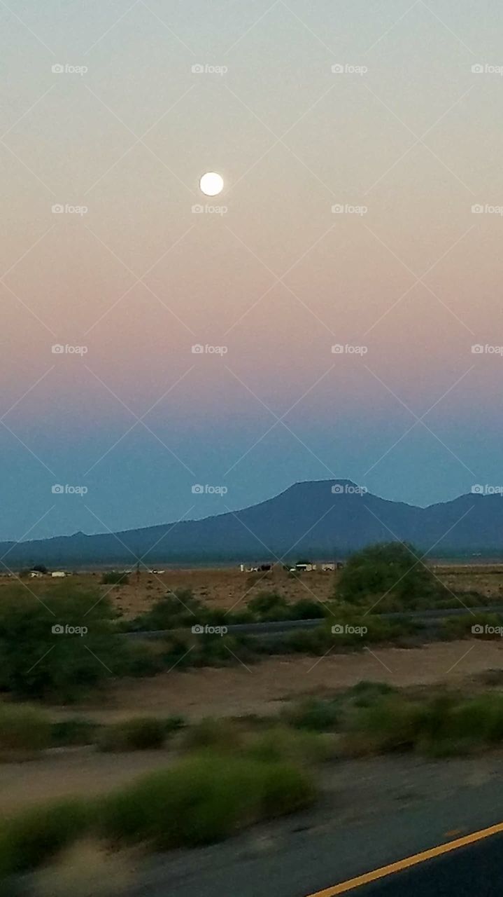 moondown in the Arizona desert