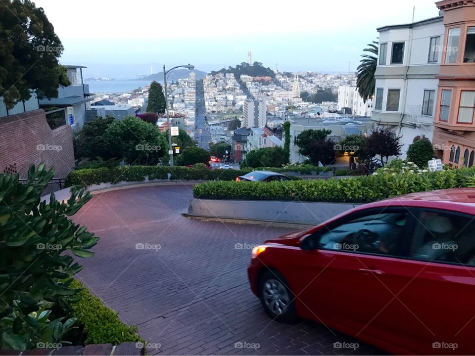 Top of Lombard Street San Francisco