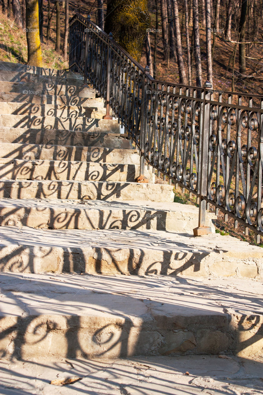 Shadows on the staircase