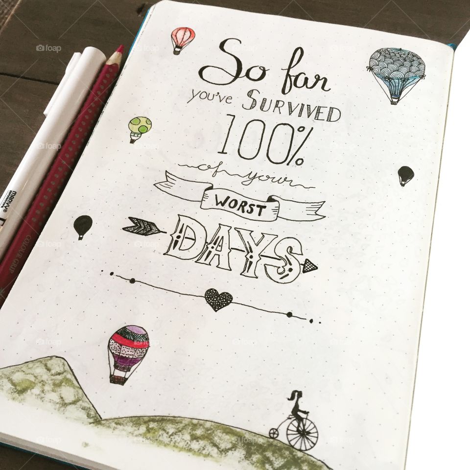 Bullet journal handlettering planner stationary quote
