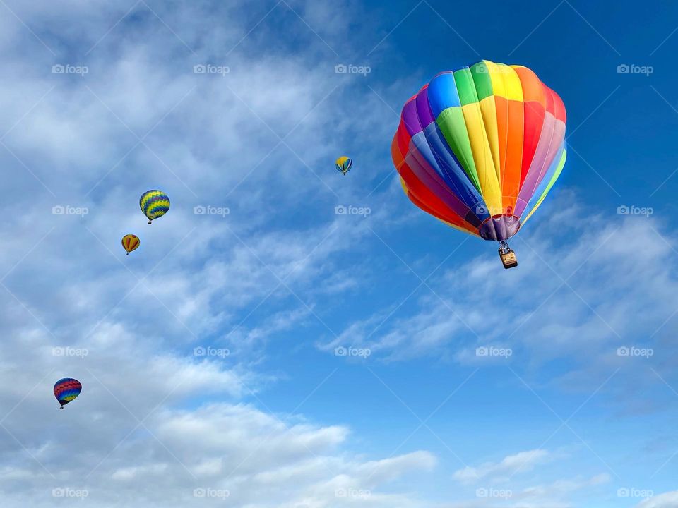 Hot air balloon festival in winter