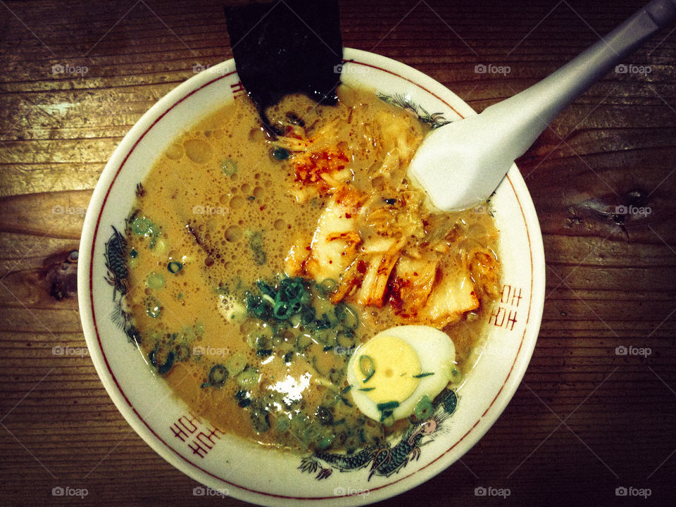 Kimchi ramen. Noodle soup