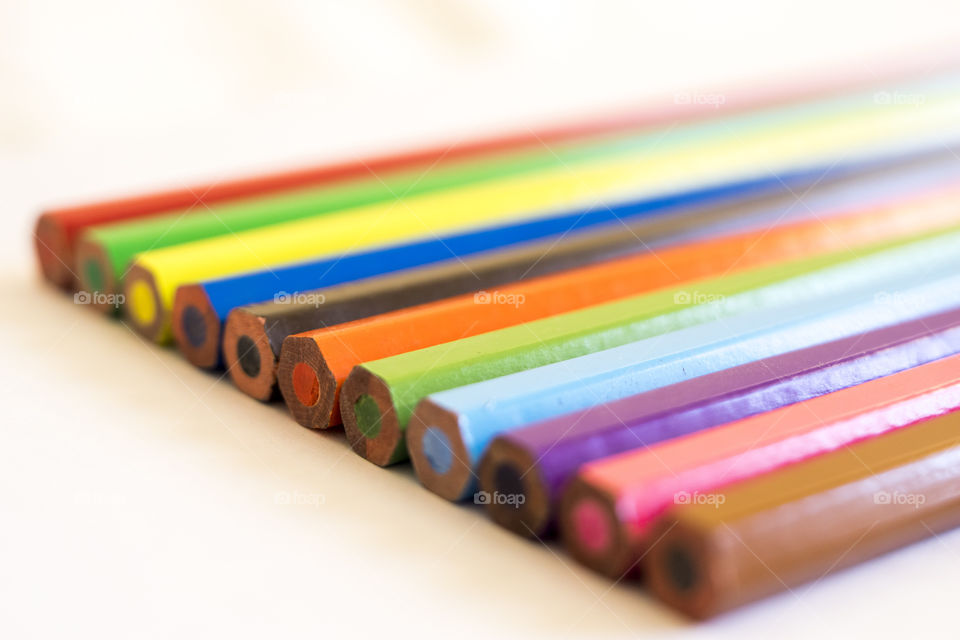 Close-up of colour pencils