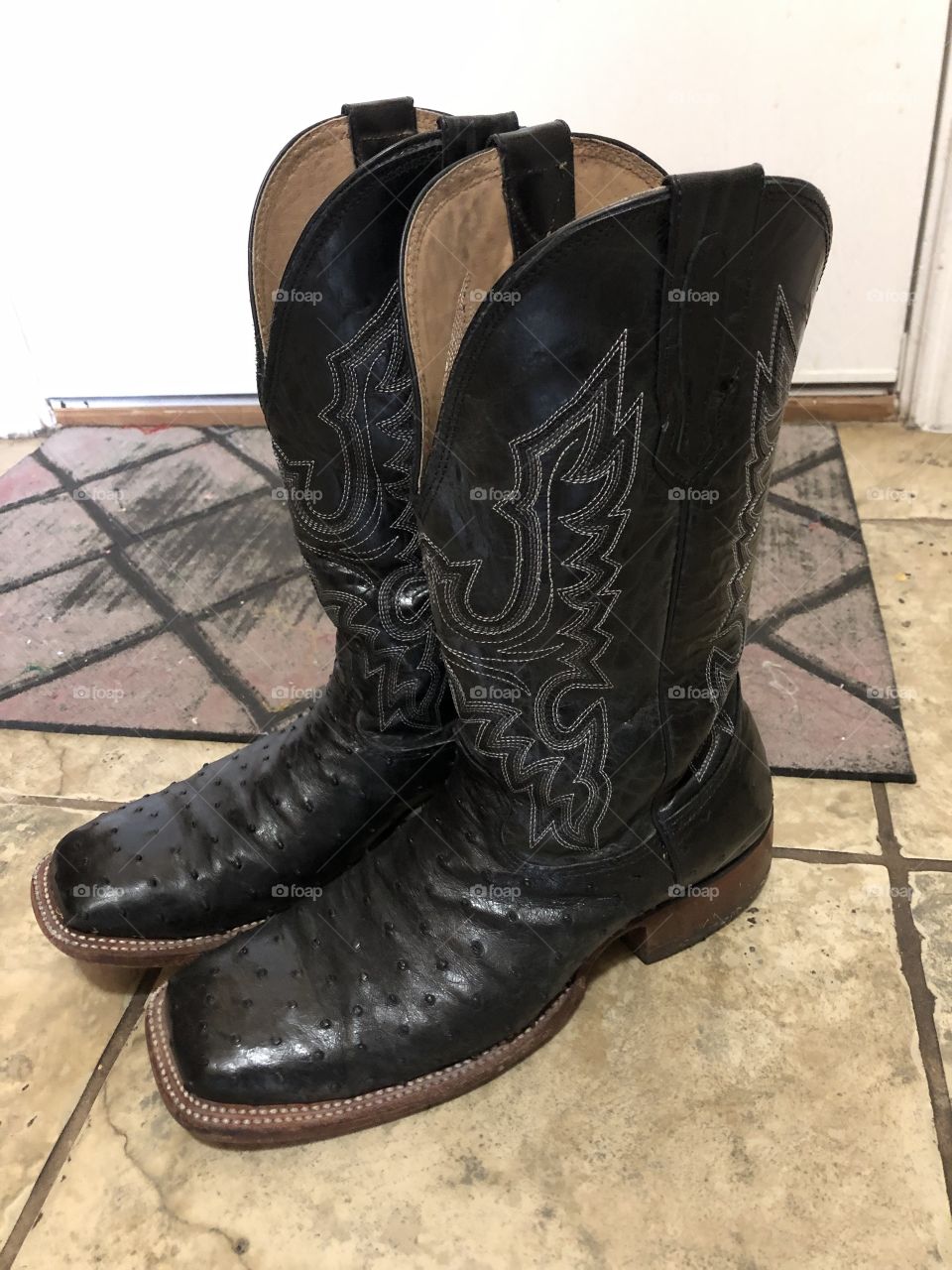 My fanciest boots yet, black full quill ostrich. They feel like slippers.