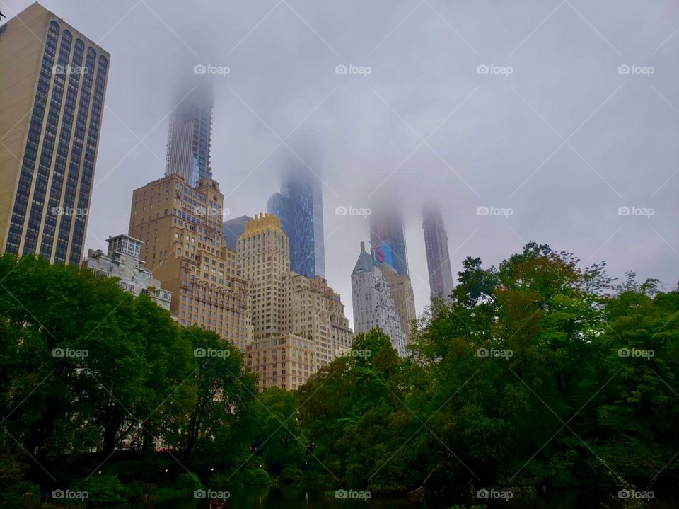 Cloudy Buildings view from Central Park
