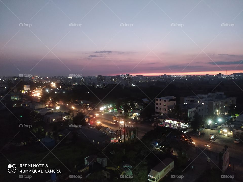 night view of chakan village most beautiful place