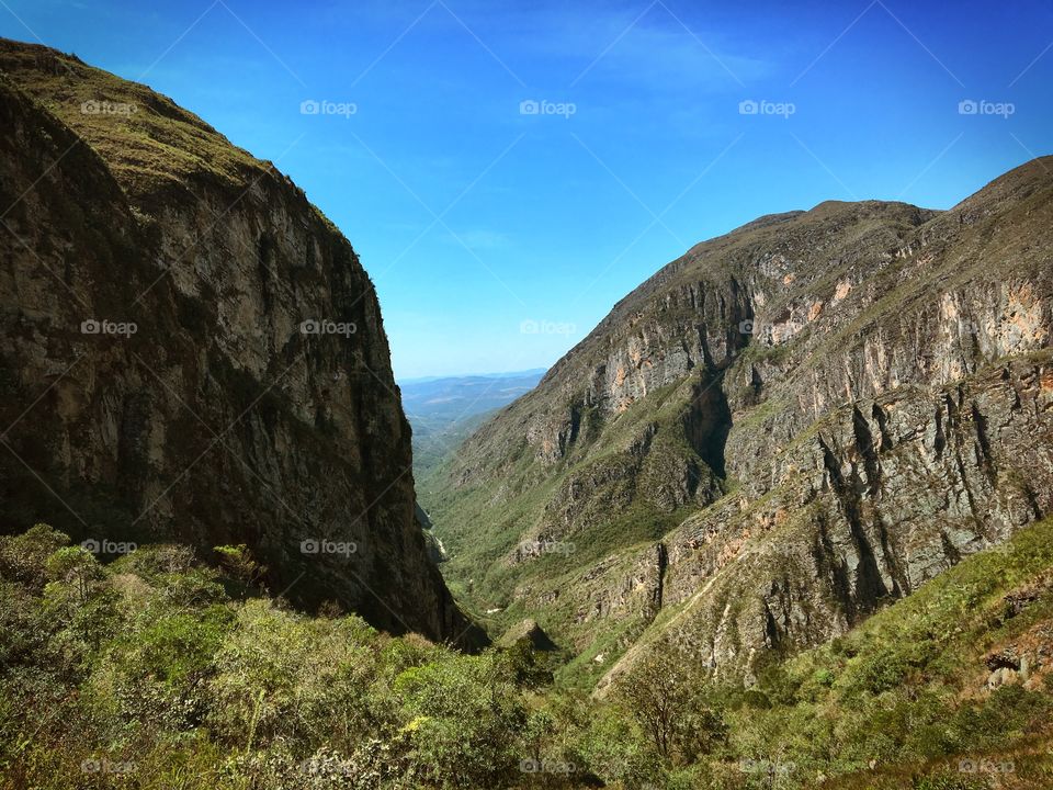 Great view of the meeting of two mountains