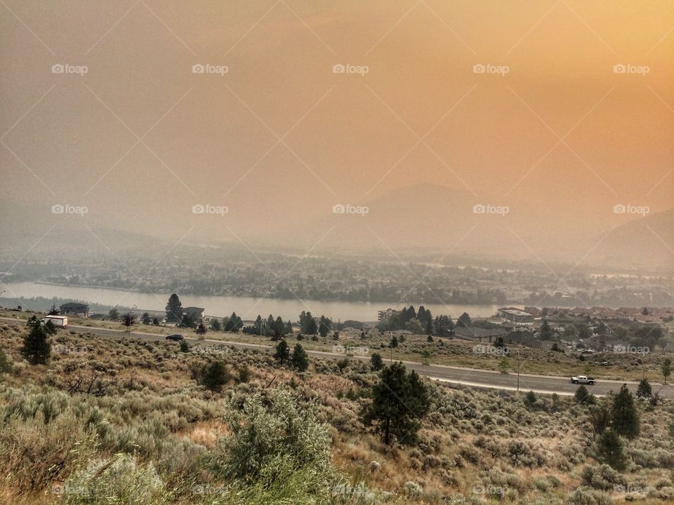 Smokey view of downtown kamloops! 