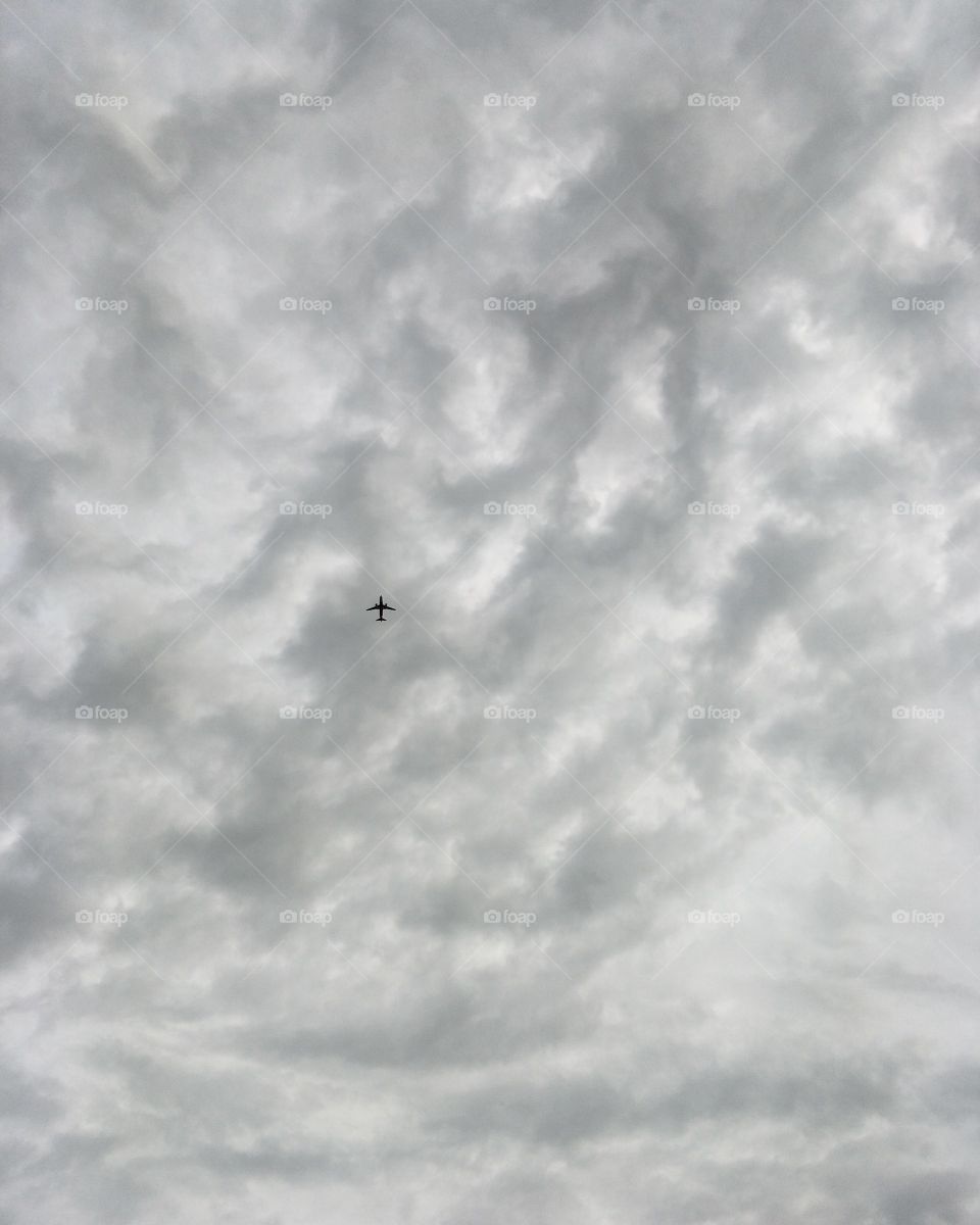 notice the plane in the sky